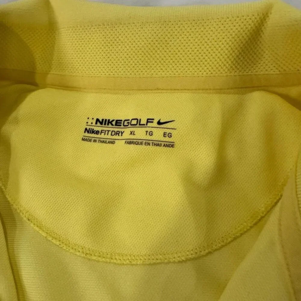 Nike Golf Dri-Fit Men's XL Polo Shirt Yellow Short Sleeve Active